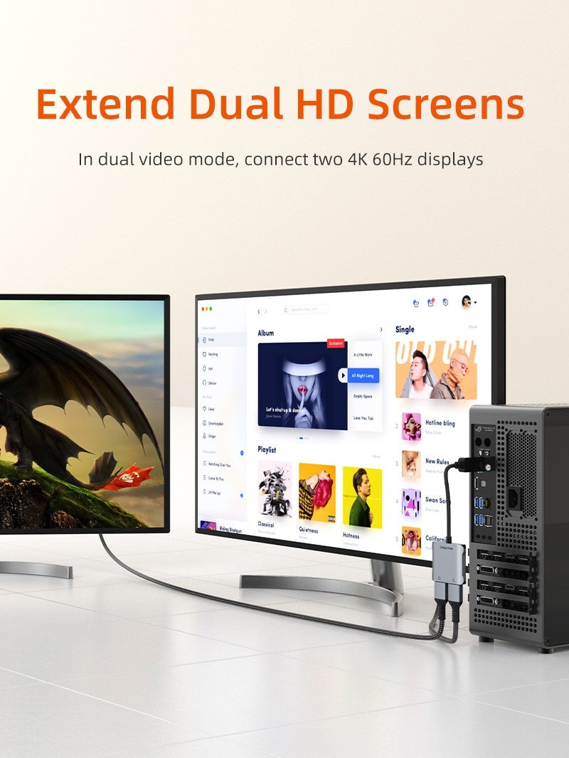 كابل تايم محول DP إلى منفذي HDMI بدقة 8K، يدعم تقنية SMT - Image 5